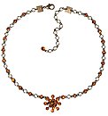 image for necklace Magic Fireball yellow topaz antique silver (1 flower in the centre; chain with tutui neckline)
