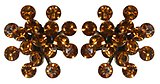 image for earring stud Magic Fireball yellow topaz antique silver (big)