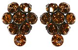 image for earring stud Magic Fireball yellow topaz antique silver (small)