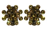 image for earring clip Magic Fireball yellow light topaz antique silver