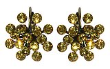 image for earring eurowire Magic Fireball yellow light topaz antique silver