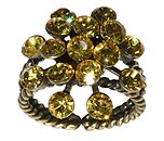 image for ring Magic Fireball yellow light topaz antique silver (big)