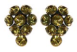 image for earring stud Magic Fireball yellow light topaz antique silver (small)