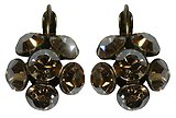 image for earring eurowire Disco Balls beige crystal golden shadow SS 29 antique silver (SS29: crystal golden shadow)