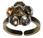 image for ring Disco Balls beige crystal golden shadow SS 29 antique silver