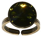 image for ring Rivoli green olivine antique silver (14 mm)