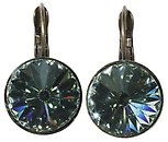 image for earring eurowire Rivoli light green chrysolite antique silver (14 mm)