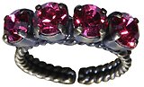 image for ring Colour Snake pink indian pink SS 29 antique silver (single row)