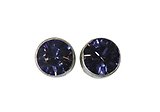 image for earring stud Black Jack lila purple velvet PP 32 antique brass (glue setting)