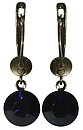 image for earring dangling Black Jack blue dark indigo SS 39 antique brass (glue setting)