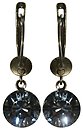 image for earring dangling Black Jack grey black diamond SS 39 antique brass (glue setting)