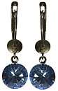 image for earring dangling Black Jack light blue light sapphire SS 39 antique brass