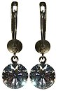 image for earring dangling Black Jack white crystal SS 39 antique brass (glue setting)