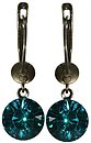 image for earring dangling Black Jack green blue zircon SS 39 antique brass (glue setting)