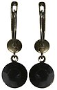 image for earring dangling Black Jack black jet SS 39 antique brass (glue setting)