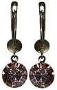 image for earring dangling Black Jack pink vintage rose SS 39 antique brass (glue setting)