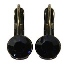 image for earring eurowire Black Jack blue dark indigo SS 29 antique brass (glue setting)