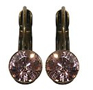 image for earring eurowire Black Jack pink vintage rose SS 29 antique brass (glue setting)