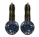 image for earring eurowire Black Jack light blue light sapphire SS 29 antique brass (glue setting)