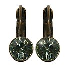 image for earring eurowire Black Jack light green chrysolite SS 29 antique brass (glue setting)