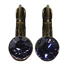 image for earring eurowire Black Jack lila tanzanite SS 29 antique brass (glue setting)