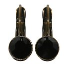 image for earring eurowire Black Jack black jet SS 29 antique brass (glue setting)