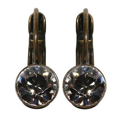 image for earring eurowire Black Jack white crystal SS 29 glue setting