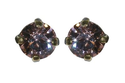 image for earring stud Black Jack pink vintage rose SS 29 crank