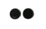image for earring stud Black Jack black jet PP 32 antique brass (glue setting)