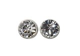 image for earring stud Black Jack white crystal PP 32 antique brass (glue setting)