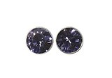 image for earring stud Black Jack lila tanzanite PP 32 antique brass (glue setting)