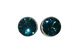 image for earring stud Black Jack green blue zircon PP 32 antique brass (glue setting)
