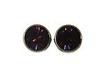 image for earring stud Black Jack lila amethyst PP 32 antique brass (glue setting)
