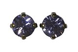 image for earring stud Black Jack lila tanzanite SS 29 antique brass