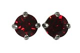 image for earring stud Black Jack red siam SS 29 antique brass (crank)