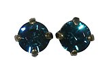image for earring stud Black Jack turquoise indicolite SS 29 antique brass (crank)