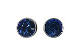 image for earring stud Black Jack blue sapphire PP 32 antique brass (glue setting)
