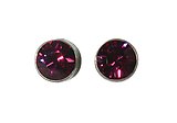 image for earring stud Black Jack dark rose fuchsia PP 32 antique brass (glue setting)