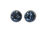 image for earring stud Black Jack light blue light sapphire PP 32 antique brass (glue setting)