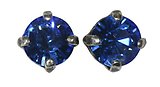 image for earring stud Black Jack blue sapphire SS 29 antique brass (crank)