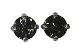 image for earring stud Black Jack grey black diamond SS 29 antique brass (crank)