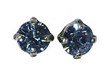 image for earring stud Black Jack light blue light sapphire SS 29 antique brass (crank)