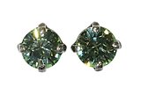 image for earring stud Black Jack light green chrysolite SS 29 antique brass (crank)