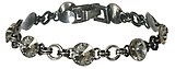 image for bracelet Rivoli white crystal antique silver (8 mm crystal stones together)