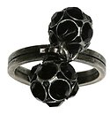 image for ring Disco Balls black jet PP 32 antique silver (two balls)