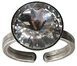 image for ring Rivoli white crystal antique silver (14 mm)