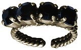 image for ring Colour Snake black jet SS 29 antique brass (single row)