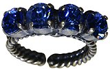 image for ring Colour Snake blue sapphire SS 29 antique brass (single row)