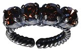 image for ring Colour Snake brown smoked topaz SS 29 antique silver (single row)