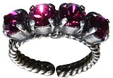 image for ring Colour Snake dark rose fuchsia SS 29 antique brass (single row)
